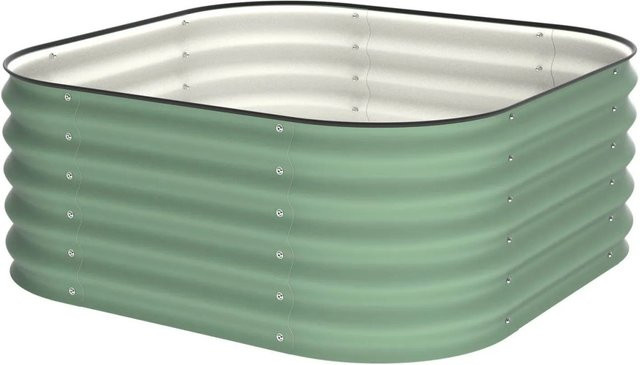 VidaAtHome.de ALVARE Hochbeet aus Metall in Waldgrün und Silber, B/T/H: 108 x 108 x 43 cm - Bild 1