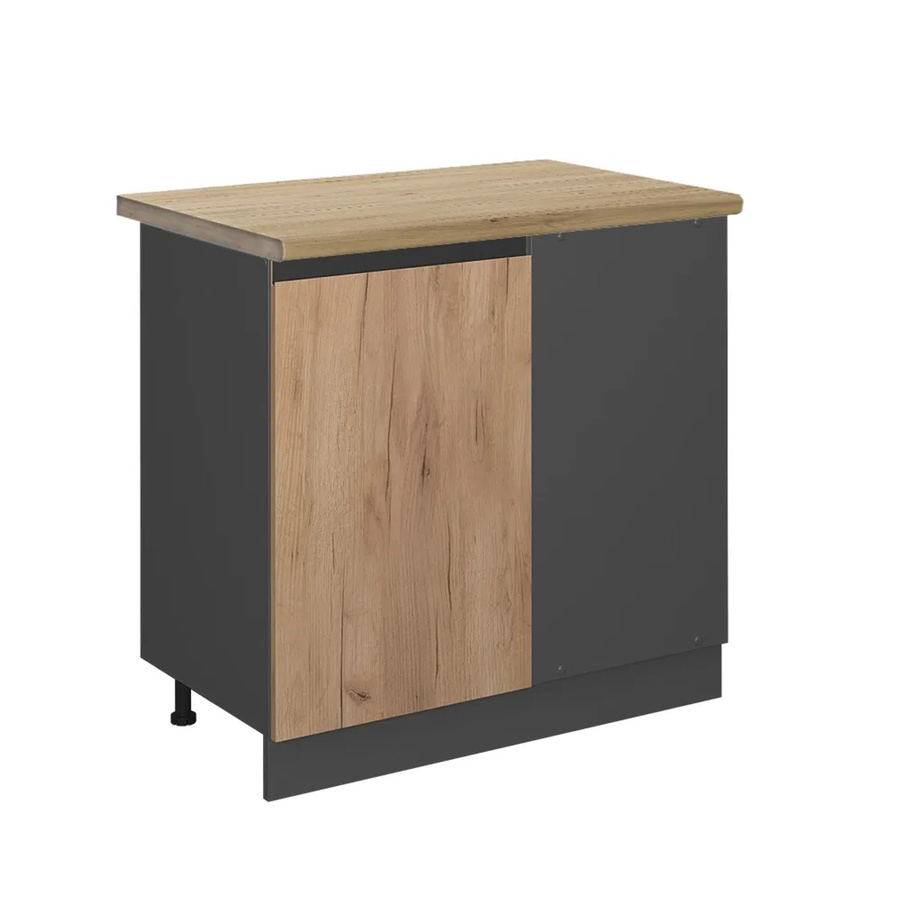 Vicco Eckunterschrank R-Line Goldkraft Eiche/Anthrazit, B/T/H: 86 x 60 x 81,6 cm - Bild 2