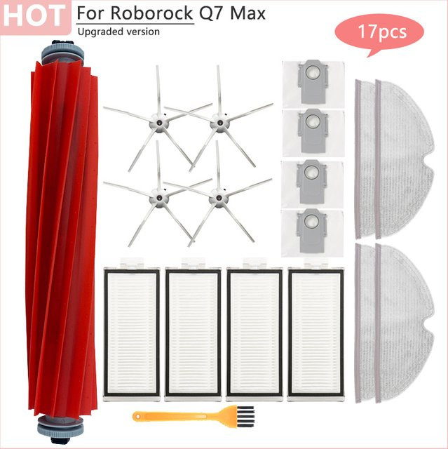 Roborock Zubehör-Set für Q7 Max, Q7 Max+, Q7 Plus und T8 mit Hauptbürste, Seitenbürsten, Wischtüchern und Staubbeuteln - Bild 1