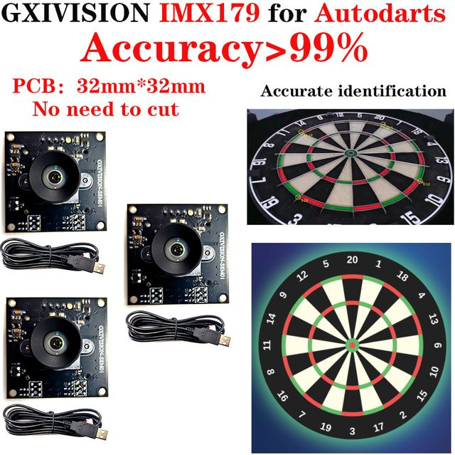 Autodarts GXIVISION IMX179 8MP Kameramodul mit 100 Grad Sichtfeld in Schwarz für das Autodarts IO Punktezählsystem - Bild 1