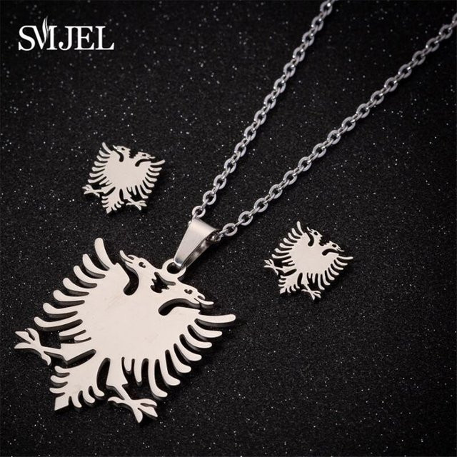 SMJEL Halskette Edelstahl, Adler Anhänger, Silber, Unisex - Bild 1