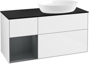 V&B Waschtischunterschrank Finion mit Wandbeleuchtung, Farbe: Weiß lackiert, Breite: 120 cm, Tiefe: 50,1 cm - Bild 1