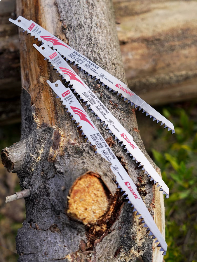 EZARC Säbelsägeblatt für Holz mit Fleam-Bodenzähnen, 225 mm, Silber - Bild 7
