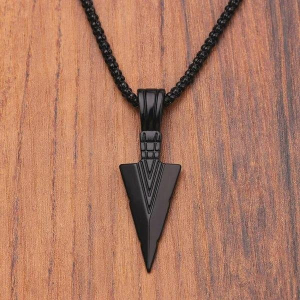 YULIN Anhänger Halskette, Engel Teufel Flügel, Edelstahl, Schwarz, Unisex - Bild 1