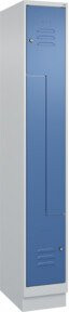 C+P Z-Spind Classic PLUS mit Sockel, 2 Fächer, Zylinderschloss, Grau/Blau, H x B x T: 195 x 30 x 50 cm - Bild 1