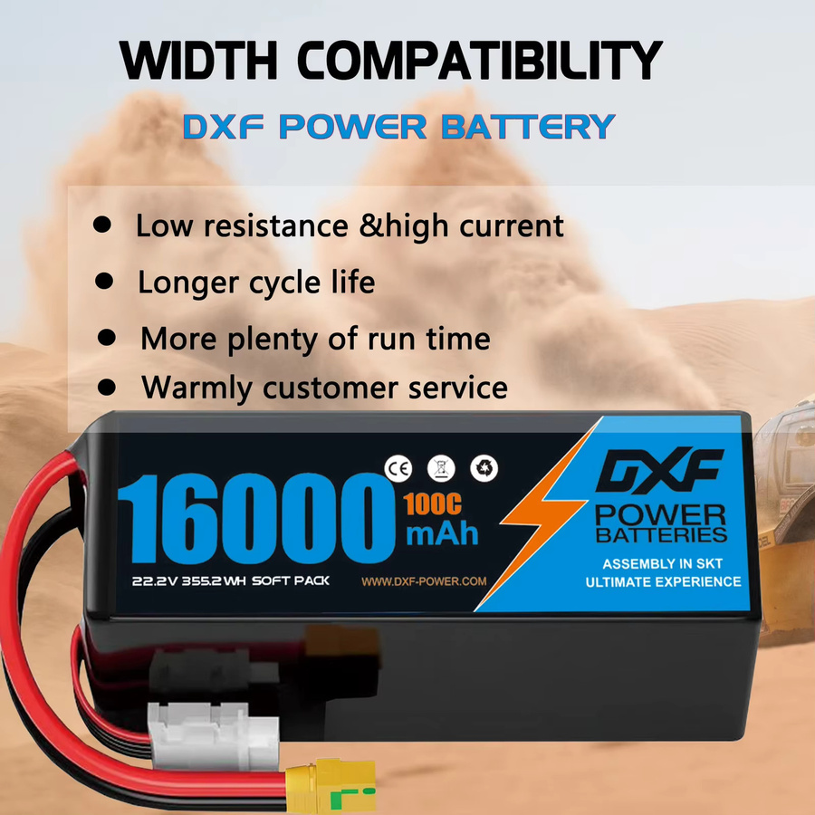 DXF Lipo Batterie, 16000 mAh, 22,2 V, 100C, 6S, mit EC5 XT90 XT60 TRX Stecker, ab 14 Jahre - Bild 3