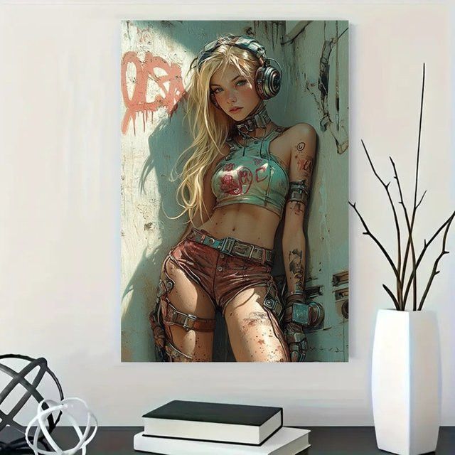 CIFBUY Wandkunstdruck Blonde Lady aus Metall als Portrait-Dekoration - Bild 1