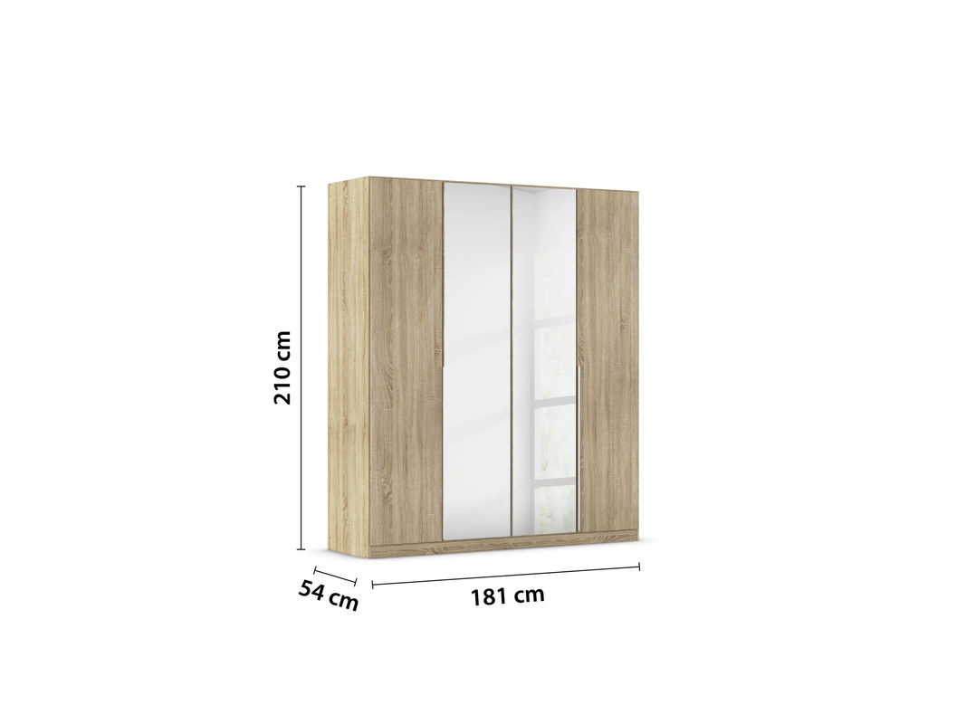 RAUCH Drehtürenschrank Alabama mit Spiegel in Eiche Sonoma, B/T/H: 181 x 54 x 210 cm - Bild 3