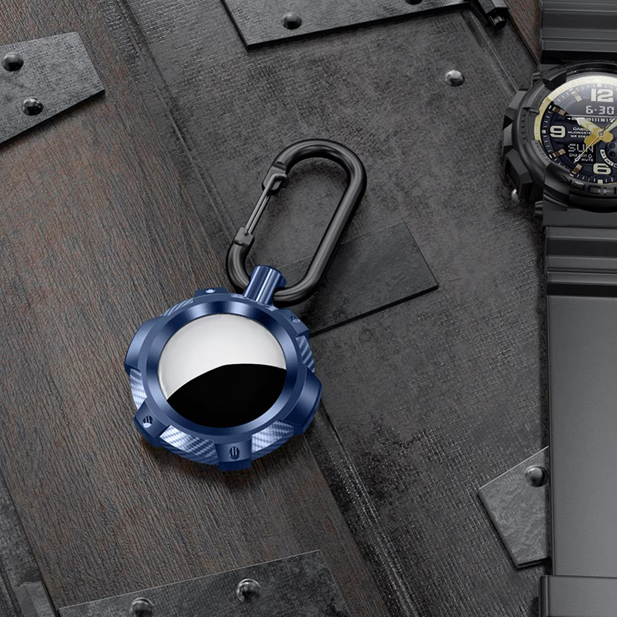 CAOWTAN AirTag Armor Case Schutzhülle in Blau mit Schlüsselanhänger für Anti-Verlust-Schutz - Bild 1
