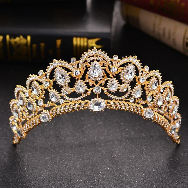 Wucifang Jewelry Diadem, Kristall, Messing, braun, Damen - Bild 1