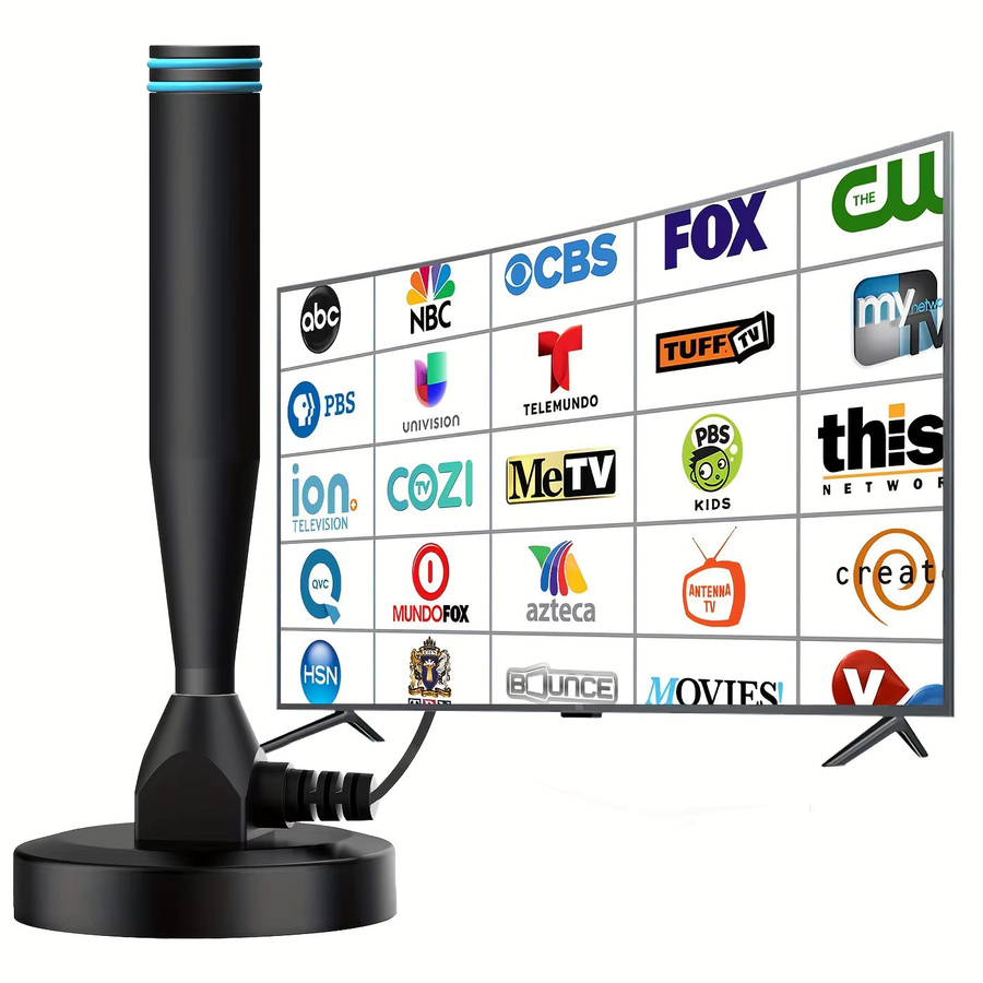 Digitale HDTV Zimmerantenne Mini DVB-T2 Antenne mit 5m Kabel und starker Signalverstärkung in Schwarz - Bild 2