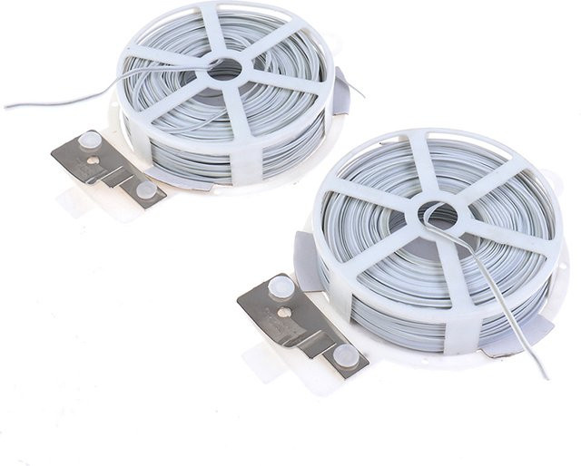 Robuster weißer Multifunktions-Drehbinder aus beschichtetem Stahl für Gartenpflanzen, 50 m - Bild 1