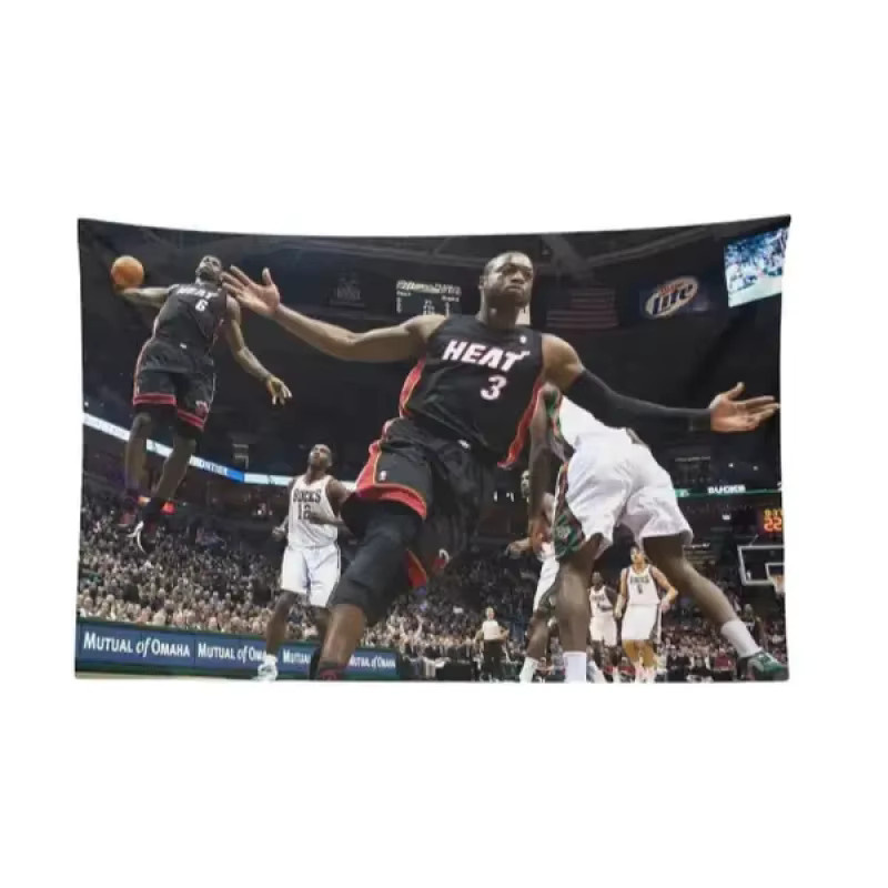 VIKAMA Wandteppich LeBron James und Dwyane Wade Ikonische Sportmomente Multicolour B: 60 cm, H: 40 cm - Bild 2