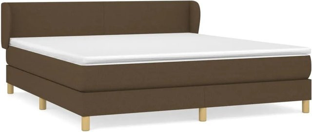 vidaXL Boxspringbett Hybrid mit Matratze und Kopfteil, Dunkelbraun, B/T: 180 x 200 cm - Bild 1