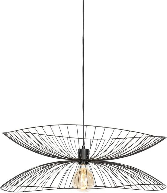 QAZQA Design-Hängelampe Pua in Schwarz aus Stahl, dimmbar, E27, Höhe: 66 cm - Bild 1