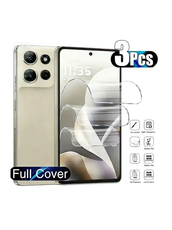 3 Stück Hydrogel-Displayschutzfolien für Motorola G84 G85 G82 G75 G64 G34 G55 G54 G52 G24 G32 G73 G72 G53 G Power G Play 2024, transparent - Bild 5