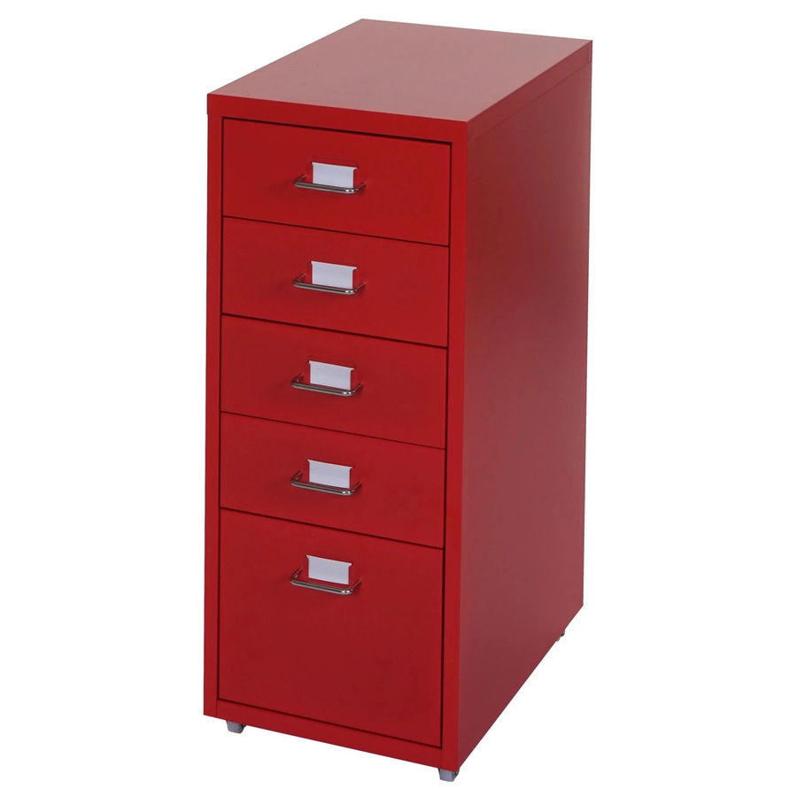 PROREGAL Rollcontainer Housten mit 5 Schubladen in Rot, B/T/H: 69 x 28 x 41 cm - Bild 2