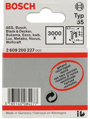 Bosch Schmalrückenklammern Typ 55, 3000 Stück, B: 6 mm, L: 23 mm - Bild 1