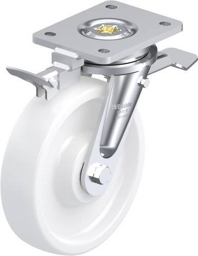 Blickle Lenkrolle mit Feststeller 853005 LO-SPO 201K-ST-RI4, Rad-Durchmesser: 20 cm, Tragfähigkeit: 1000 kg, Farbe: Weiß - Bild 1
