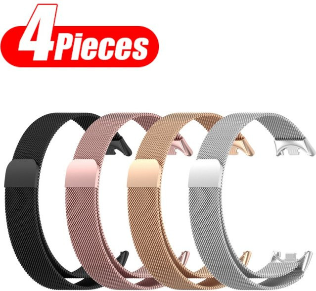 JBAILI Uhrenarmband Edelstahl, Schwarz, Xiaomi Mi Band 9 8, Unisex - Bild 1