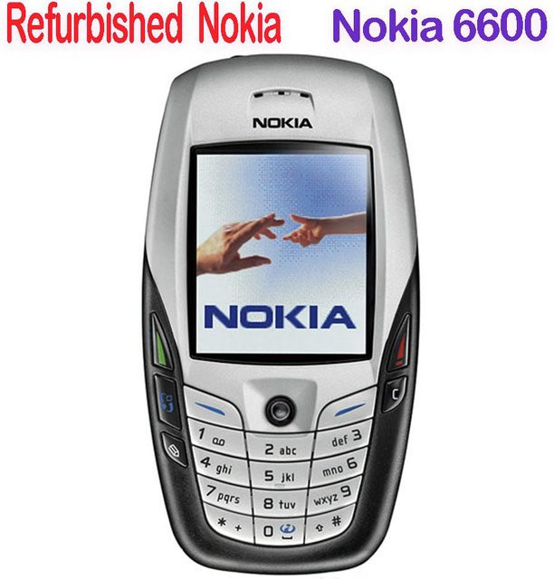 Generalüberholtes Nokia 6600 Mobiltelefon in Silber mit 1 SIM-Karte, 1 Akku und 1 Ladegerät - Bild 1