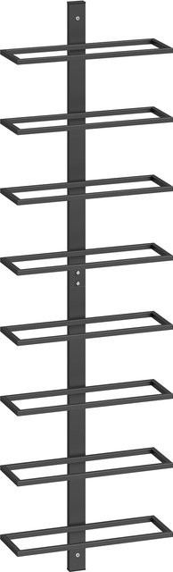 HOMCOM Weinregal Wandmontage für 8 Flaschen aus Metall in Schwarz, B/T/H: 27 x 10 x 93,5 cm - Bild 1