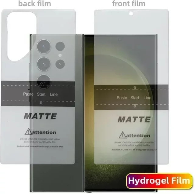 2er-Set Matte Hydrogel Displayschutzfolie für Samsung Galaxy S23 S22 S21 S20 Ultra FE und S10 S9 S8 Plus Transparent - Bild 1