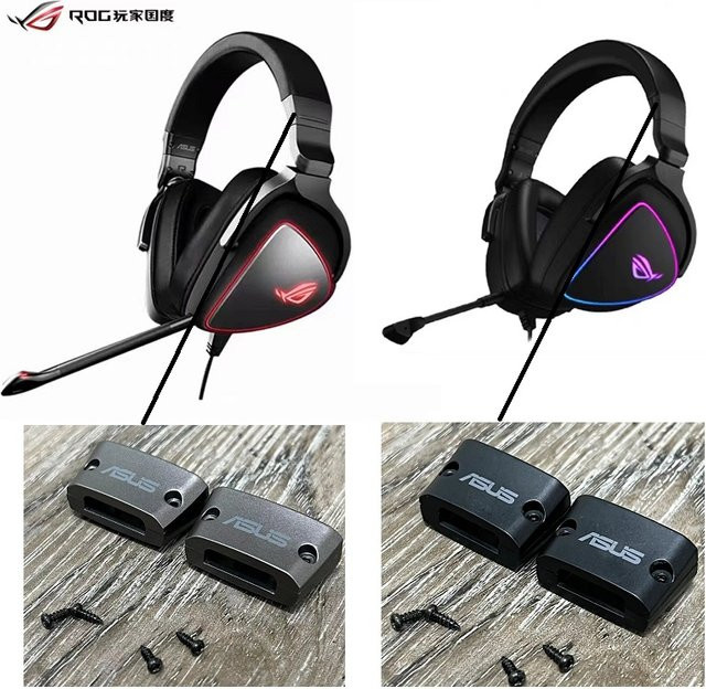 Asus ROG Delta RGB und Delta S Headset Ersatzteil-Set in Schwarz mit Kunststoff-Scharnier und Ohrpolstern - Bild 1