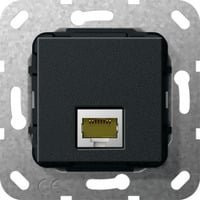 GIRA Modular Jack RJ45 Kategorie 6A Ethernet LAN Anschlussdose Schwarz - Bild 1