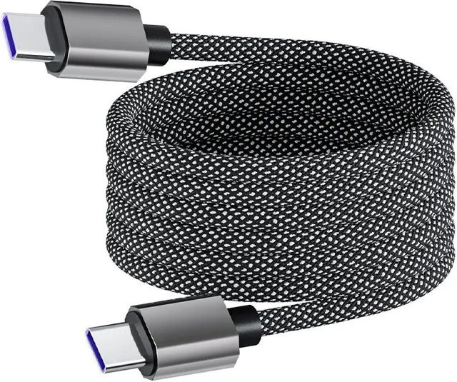 Magnetisches 66W USB-C auf USB-C Schnellladekabel und Datenkabel in Schwarz - Bild 1