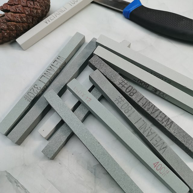 RSCHEF Messerschärfer Schleifstein Set aus grünem Siliziumkarbid mit Körnung 120-1000 zum Polieren von Keramik und Jade, 3 Stück - Bild 1