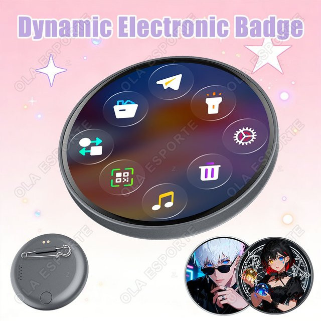 Ola Esporte Dynamisches E-Badge Display Pin in Schwarz für Anime-Merchandise - Bild 1