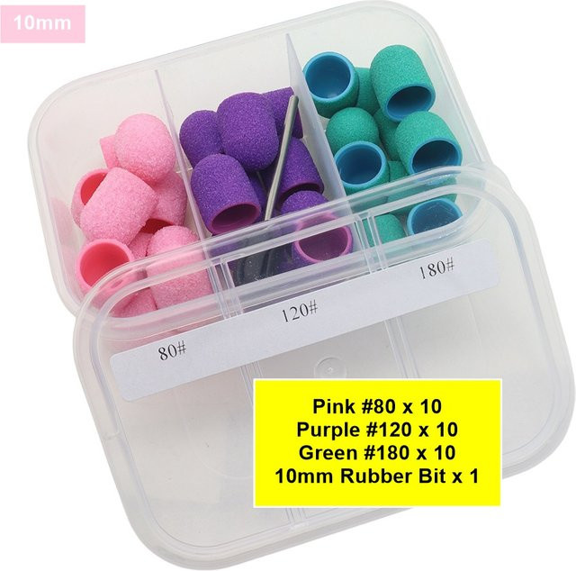 Easy Nail Nagelschleifkappen mit Bit, 30 Stück, 10 mm x 15 mm, Unisex - Bild 1