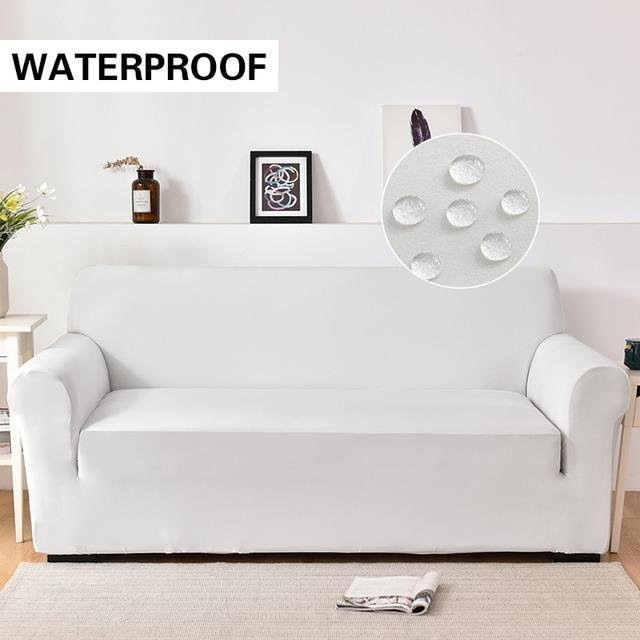 Wasserdichter und elastischer Sofabezug für L-förmige Eckcouches in Weiß, Breite: 90-140 cm - Bild 1