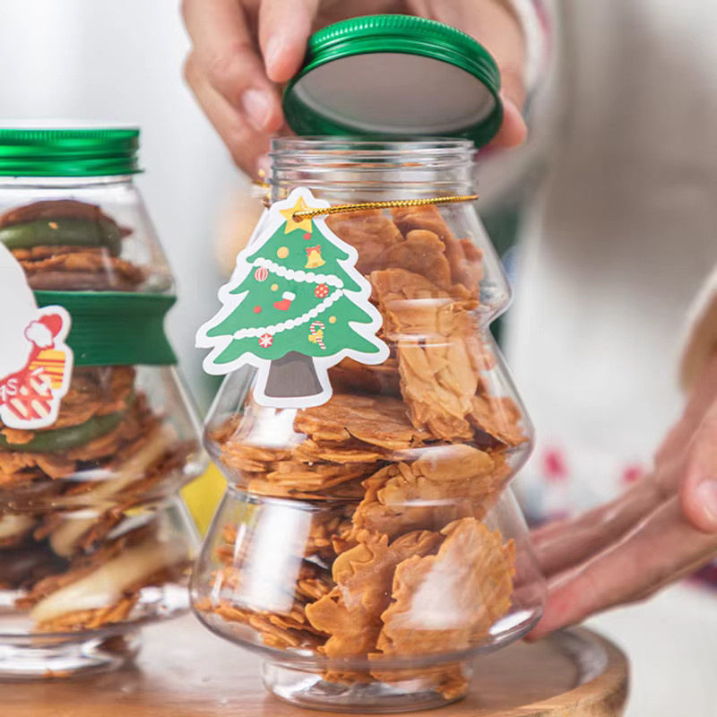 Transparentes Weihnachtsbaum-Glas für Süßigkeiten und Snacks als DIY-Geschenkverpackung, Höhe: 14,0 cm, Breite: 8,0 cm - Bild 3