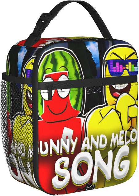 Isolierte Lunchtasche Fancy Style Studio Melonen-Design, Tragbare Thermobox für Picknick und Lebensmittelaufbewahrung, Mehrfarbig - Bild 1