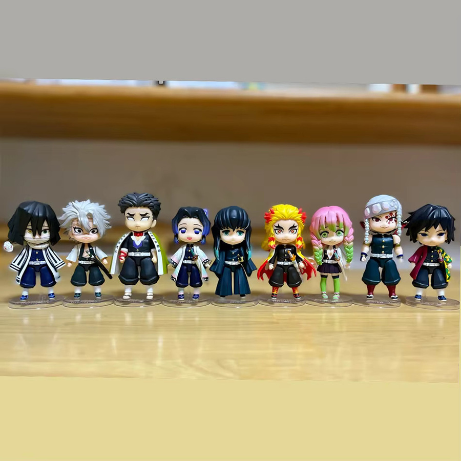 Bandai Demon Slayer Figuren, Nezuko, Tanjirou, Zenitsu, Inosuke, Kyoujurou, Giyuu, Q-Version PVC-Modelle - Bild 5