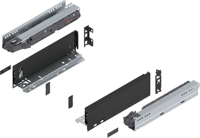 Blum Legrabox Pure Set Schubladensystem mit Blumotion Soft-Close, Nennlänge: 300 mm, Tragkraft: 40 kg, Farbe: Carbonschwarz Matt - Bild 1