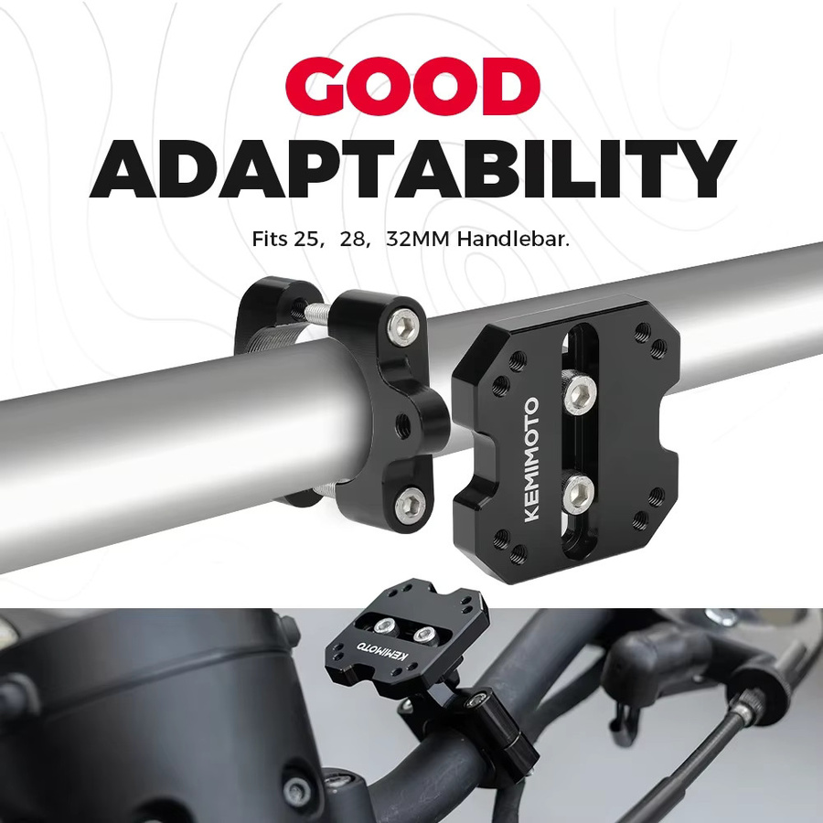 KEMITOUR Universal Motorrad GPS Halterung für Lenker 12mm bis 32mm in Schwarz - Bild 3