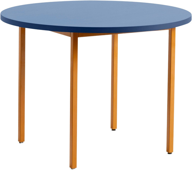 HAY Two Colour Rundtisch aus Valchromat in Blau und Multicolour mit vier Beinen - Bild 1