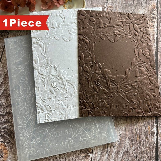 3D-Ordner aus Kunststoff mit floraler Herz-Prägung in Grün für DIY-Karten und Sammelalben - Bild 1