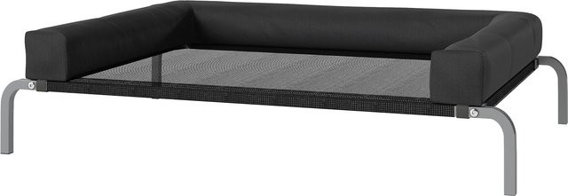 PawHut Erhöhtes Hundebett mit U-förmigem Kissen und atmungsaktivem Mesh, tragbares Hundelager für drinnen und draußen, Schwarz, B/T/H: 110 x 75 x 30 cm - Bild 1