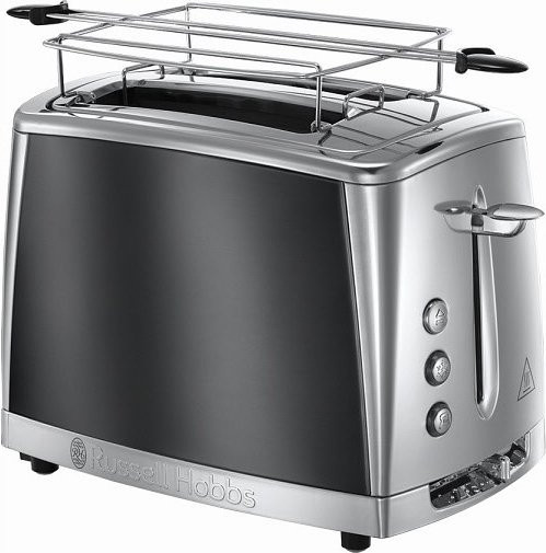 Russell Hobbs Luna Kompakt-Toaster mit Timer in Moonlight Grey aus Edelstahl - Bild 1