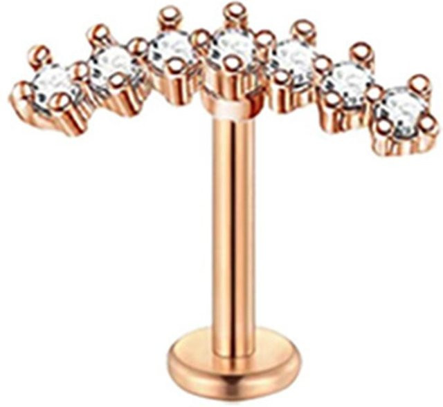 Rui Di Ohrring Schmetterling, Edelstahl, Roségold, Zirkonia, Unisex, 1.2x8mm - Bild 1