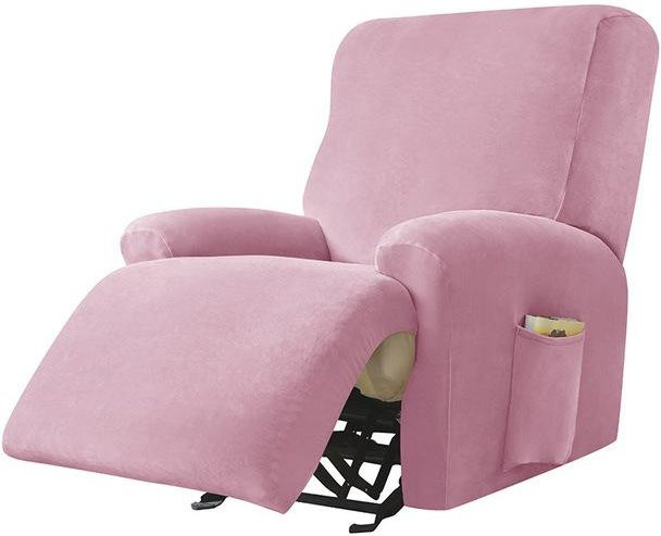 Stretch-Sofabezug aus weichem Samt und Spandex in Rosa für dein Einzelsofa - Bild 1