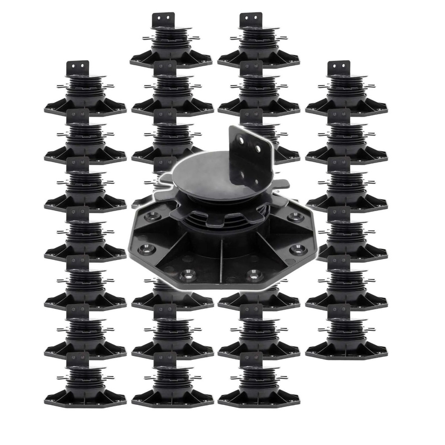 Xpotool Set 30 Stelzlager für Terrassen in Schwarz, höhenverstellbare Stellfüße für 33-64 mm, Tragkraft 2700 kg - Bild 2