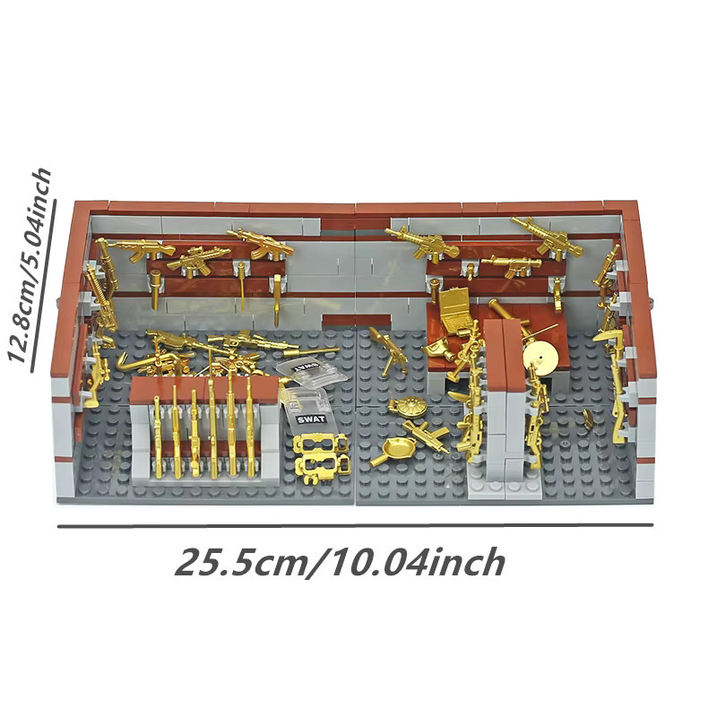Likaka MOC Military Armory Bausteine Spielzeug in Gold mit Waffen Zubehör und Konstruktionsblöcken für Jungen - Bild 3