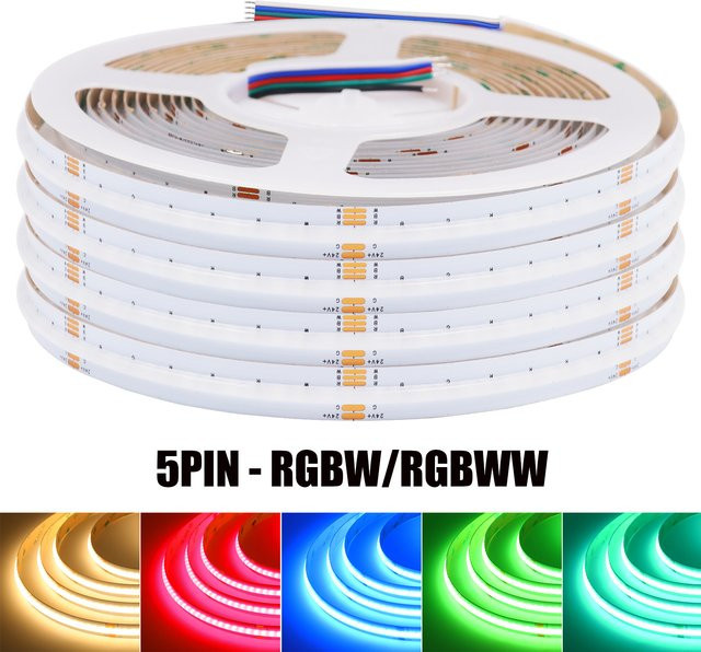 HEGEHE RGBW COB LED-Streifen 24V mit 786 LEDs/m, punktloses flexibles Diodenband in Multicolour für deine Heimdekoration - Bild 1