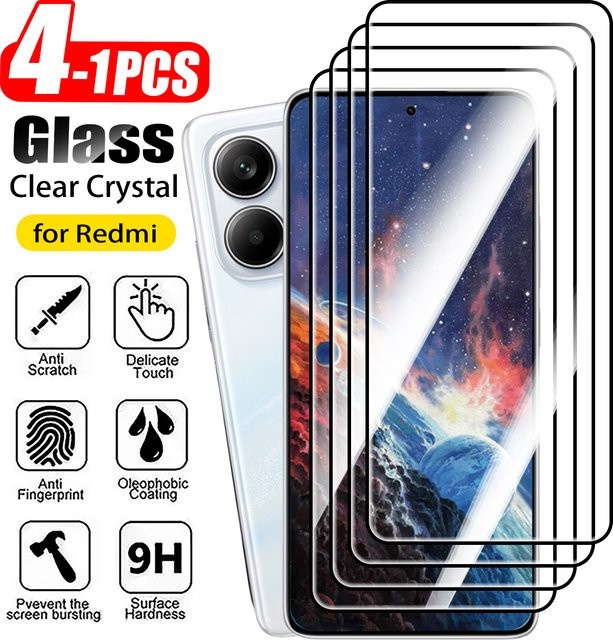 Xiaomi Displayschutzfolie aus gehärtetem Glas für Redmi Note 15 Pro 15R 14 13 4G 5G 13Pro transparent - Bild 1