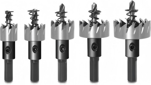 PMMJ 5-teiliges HSS-Lochsägen-Set in Silber für Metall, Edelstahl, Kunststoff und Holz - Bild 1